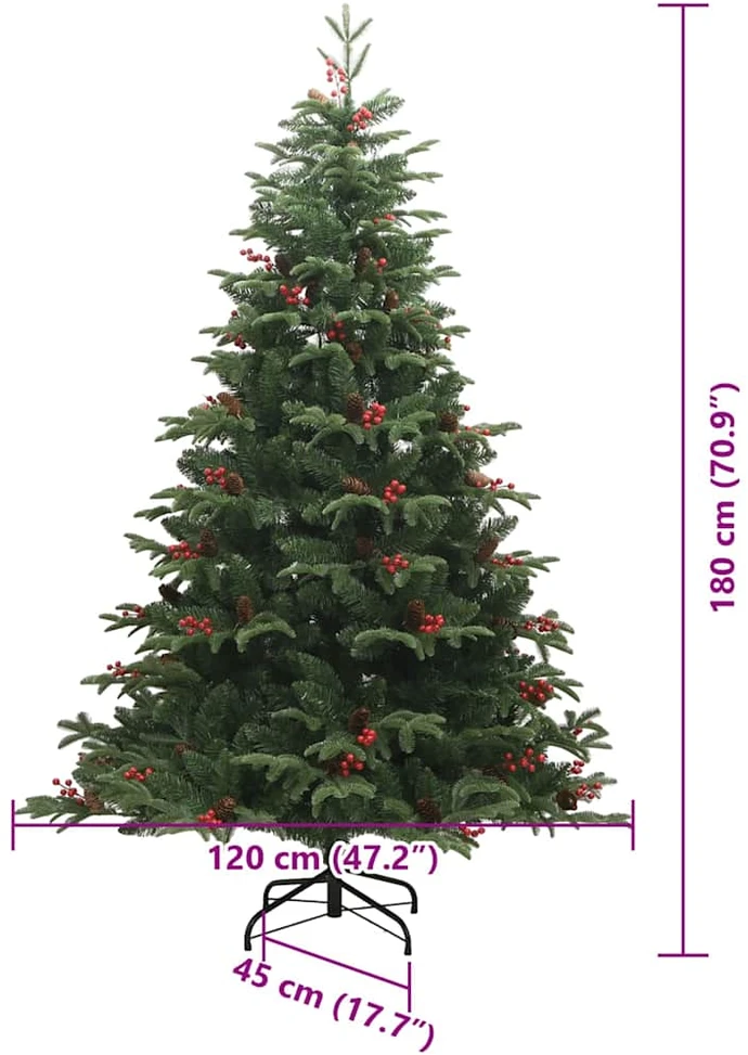 Dirbtinė Kalėdų eglutė Žalia 180 cm PVC ir Metalas ir Plastikas