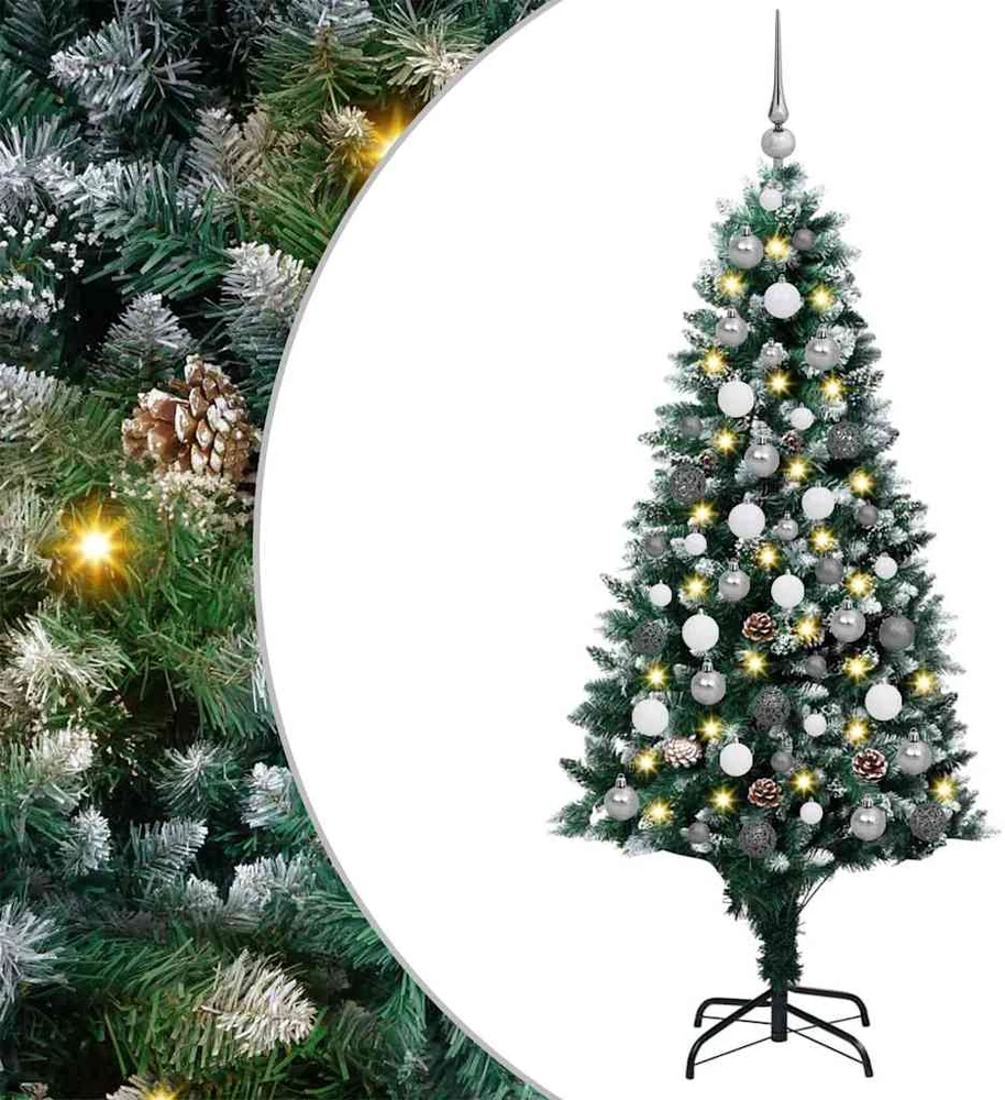 Dirbtinė Kalėdų eglutė Žalia 180 cm PVC ir Plienas ir Plastikas