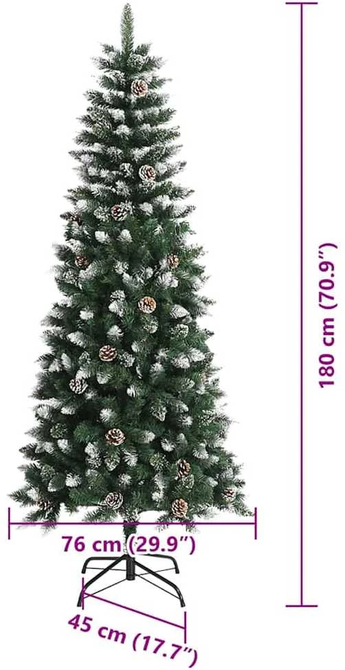 Dirbtinė Kalėdų eglutė Žalia 180 cm PVC, plastikas ir plienas