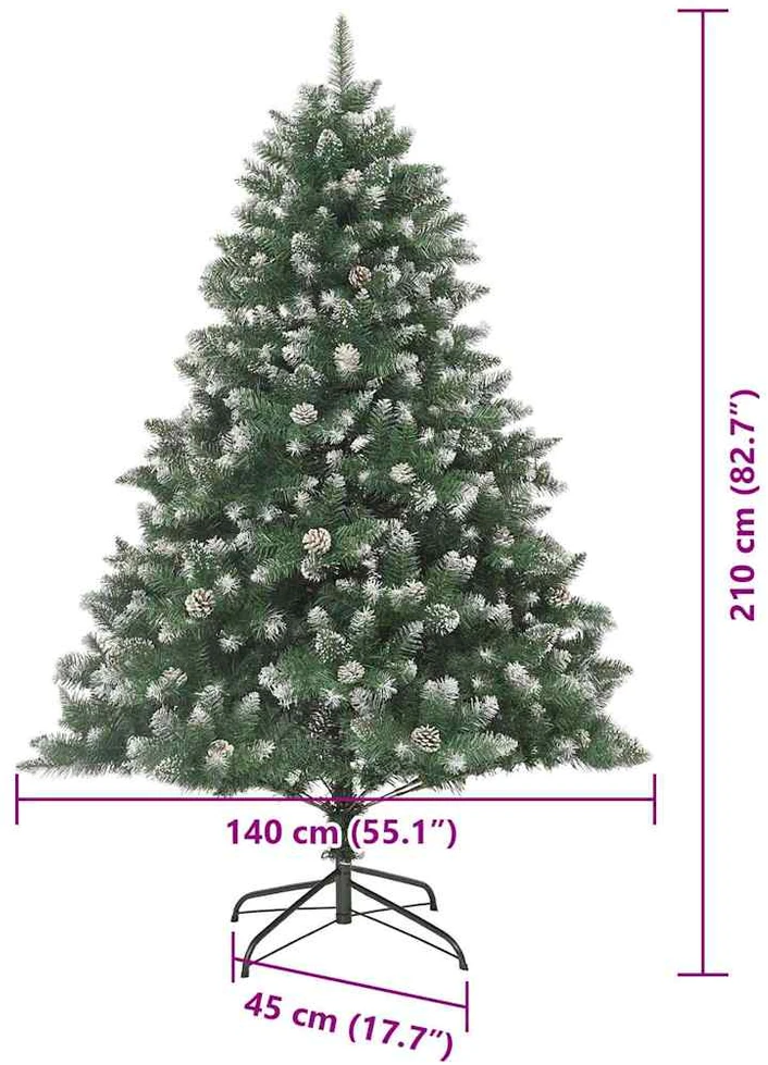 Dirbtinė Kalėdų eglutė Žalia 210 cm PVC, plastikas ir plienas