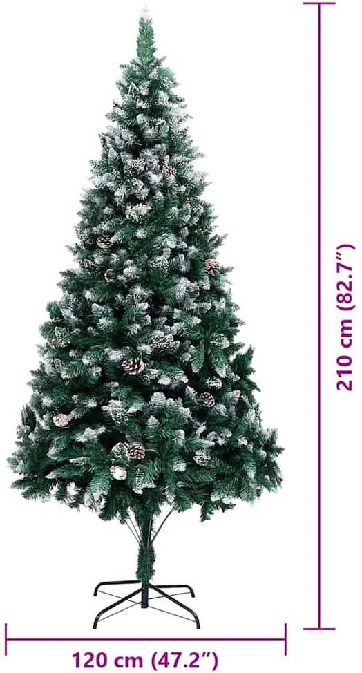 Dirbtinė Kalėdų eglutė Žalia 210 cm PVC ir Plienas ir Plastikas