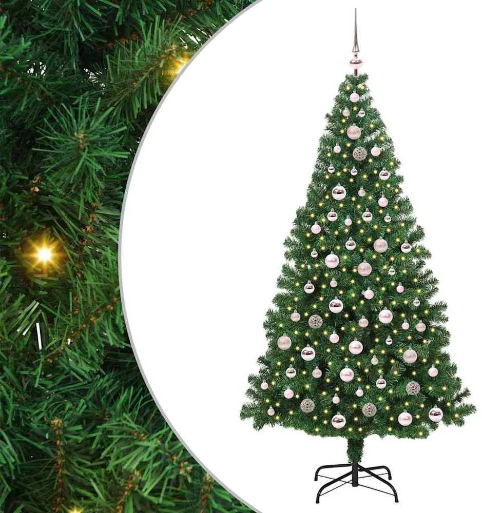 Dirbtinė Kalėdų eglutė Žalia 210 cm PVC ir Plienas ir Plastikas