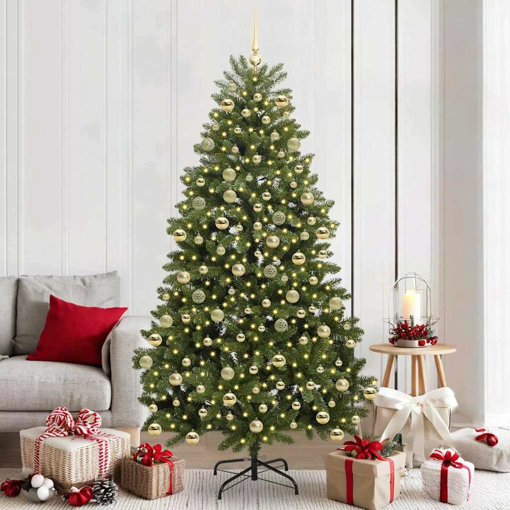 Dirbtinė Sulankstoma Kalėdų Eglutė 210 cm 300 LED Šilta balta