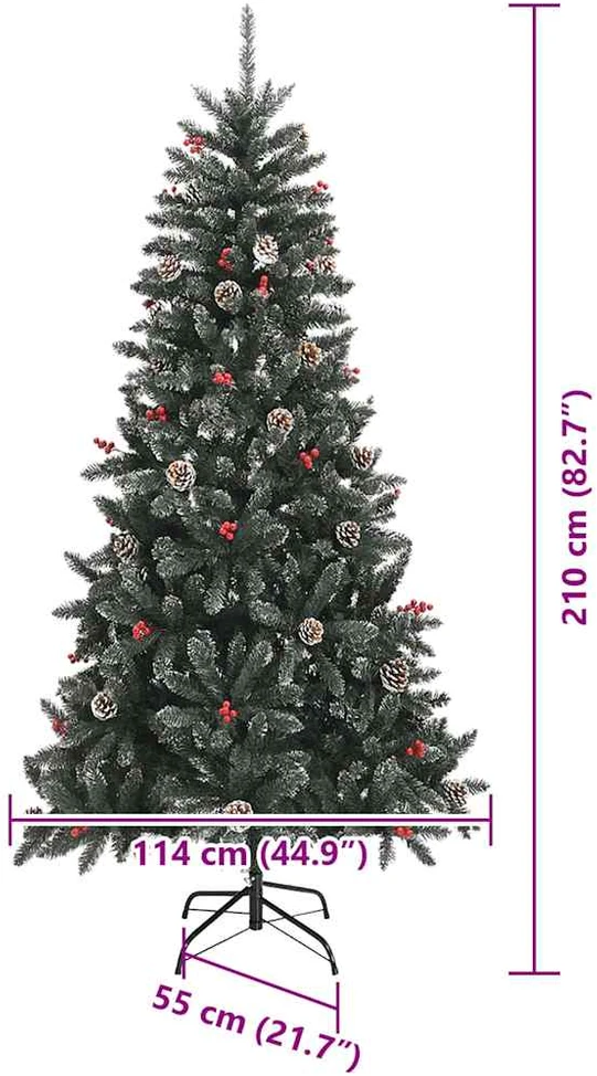 Dirbtinė Kalėdų eglutė Žalia 210 cm PVC, plastikas ir plienas