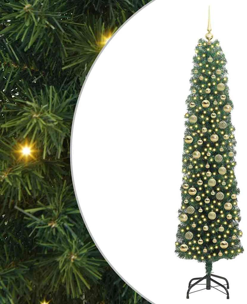 Dirbtinė Kalėdų eglutė su LED lemputėmis Žalia 210 cm