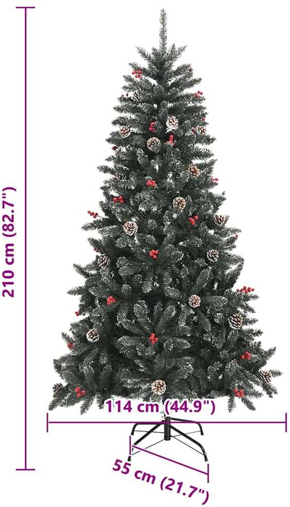 Dirbtinė Kalėdų eglutė Žalia 210 cm PVC, plastikas ir plienas