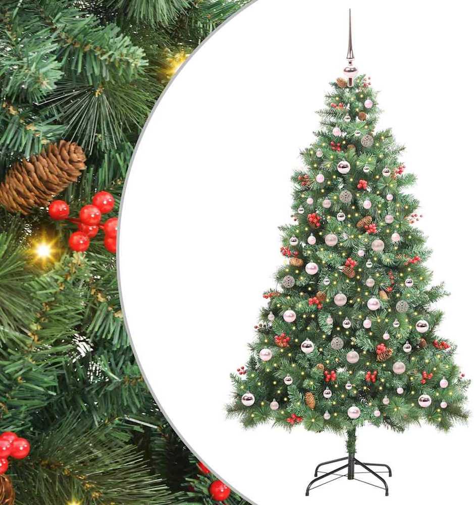 Dirbtinė Kalėdų eglutė 300 LED Šilta balta PVC ir metalas Žalia