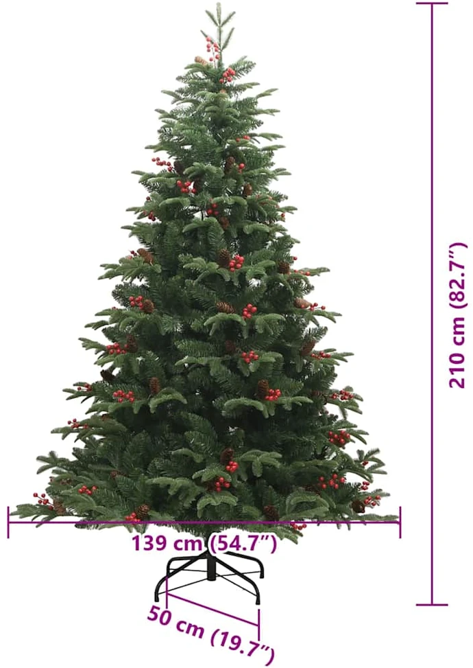 Dirbtinė Kalėdų eglutė Žalia 210 cm PVC ir Metalas ir Plastikas