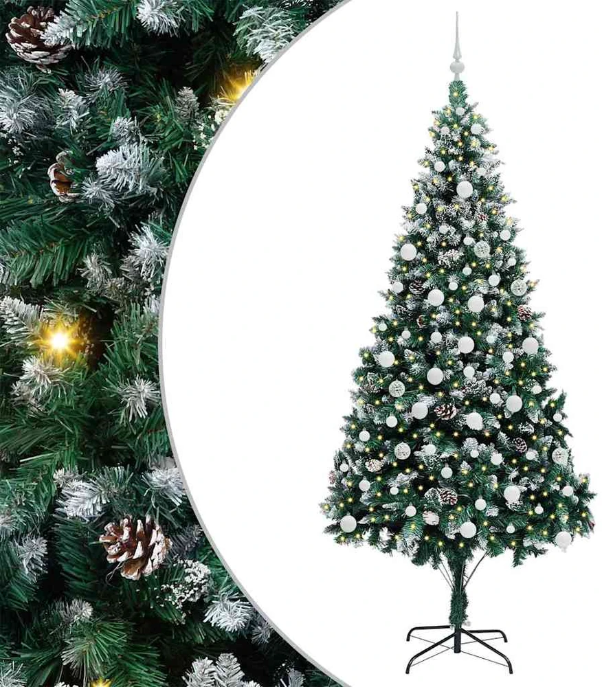 Dirbtinė Kalėdų eglutė Žalia 210 cm PVC ir Plienas ir Plastikas