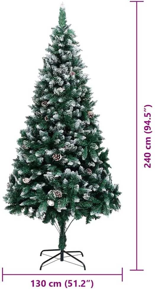 Dirbtinė Kalėdų eglutė Žalia 240 cm PVC ir Plienas ir Plastikas