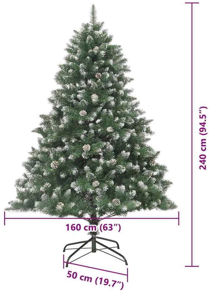 Dirbtinė Kalėdų eglutė Žalia 240 cm PVC, plastikas ir plienas