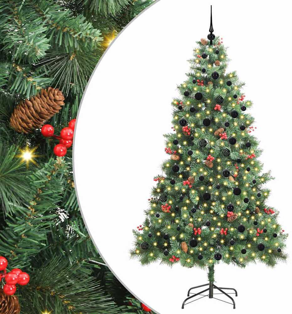 Dirbtinė Kalėdų eglutė 300 LED Šilta balta PVC ir metalas Žalia
