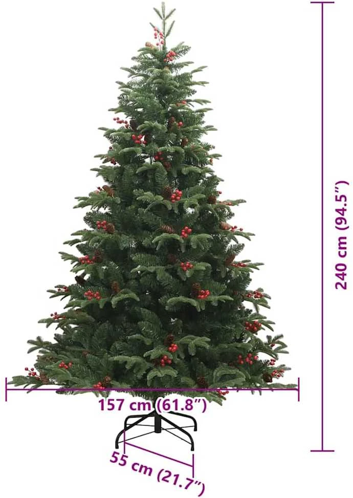 Dirbtinė Kalėdų eglutė Žalia 240 cm PVC ir Metalas ir Plastikas