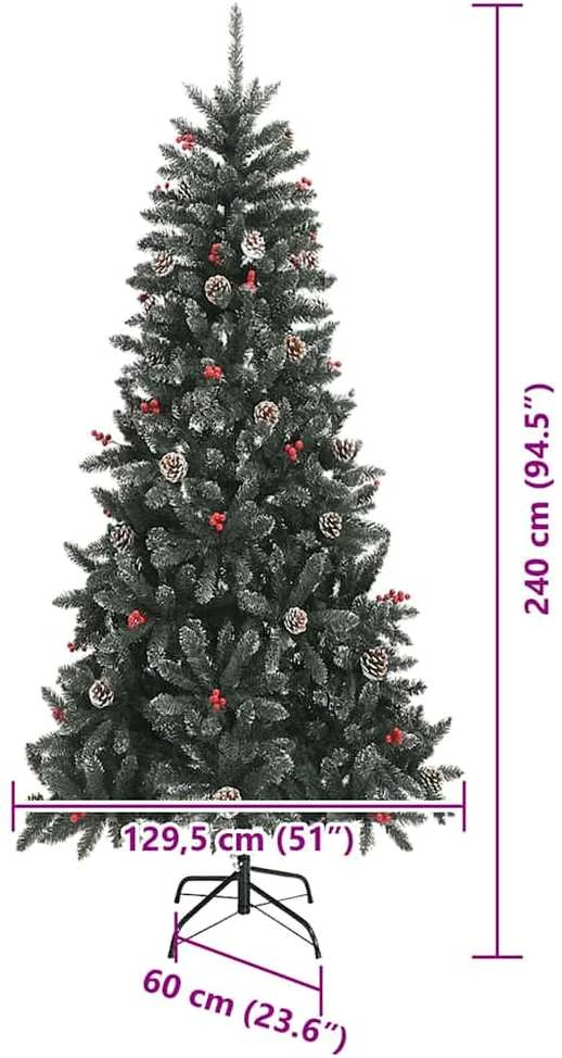 Dirbtinė Kalėdų eglutė Žalia 240 cm PVC, plastikas ir plienas