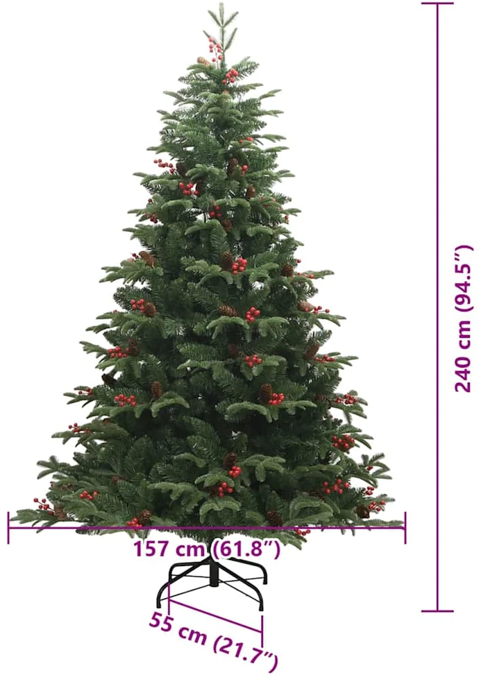 Dirbtinė Kalėdų eglutė Žalia 240 cm PVC ir Metalas ir Plastikas