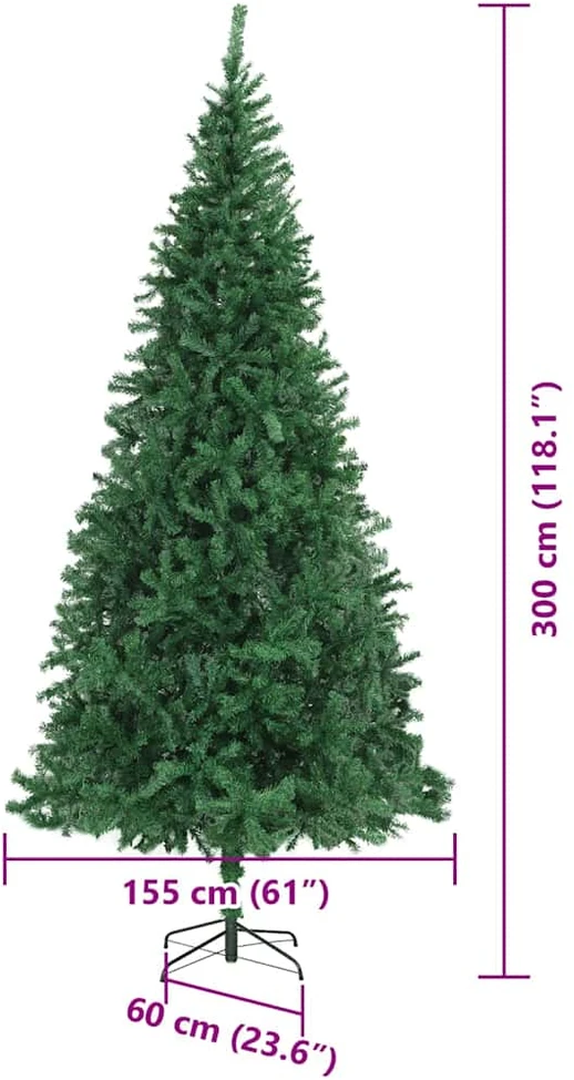 Dirbtinė Kalėdų eglutė Žalia 300 cm PVC ir Metalas ir Plastikas
