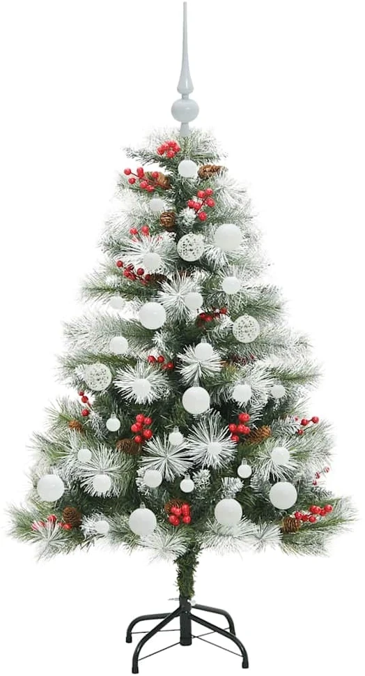 Dirbtinė Kalėdų eglutė Žalia ir balta 120 cm