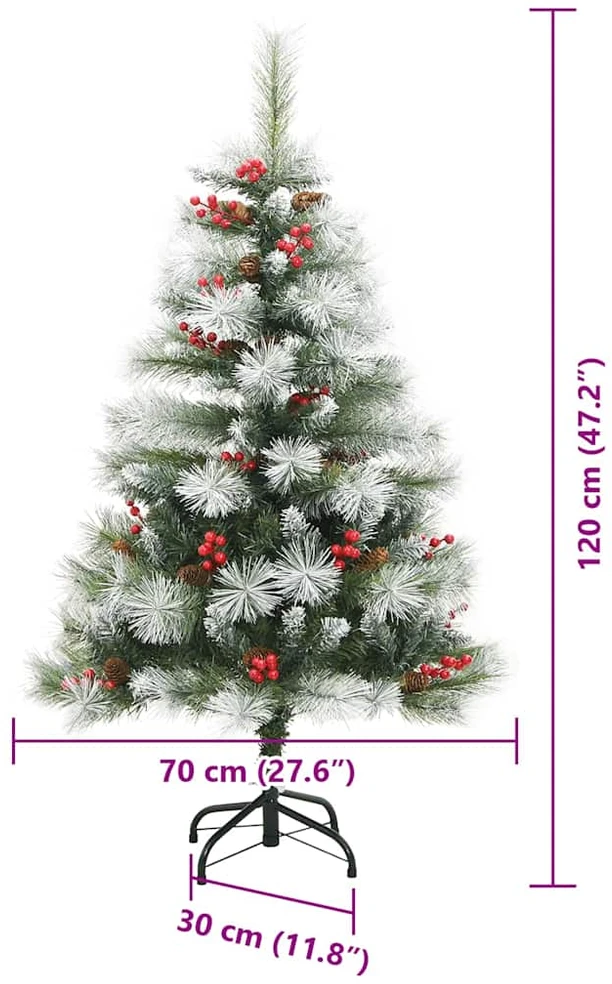 Dirbtinė Kalėdų eglutė Žalia ir balta 120 cm
