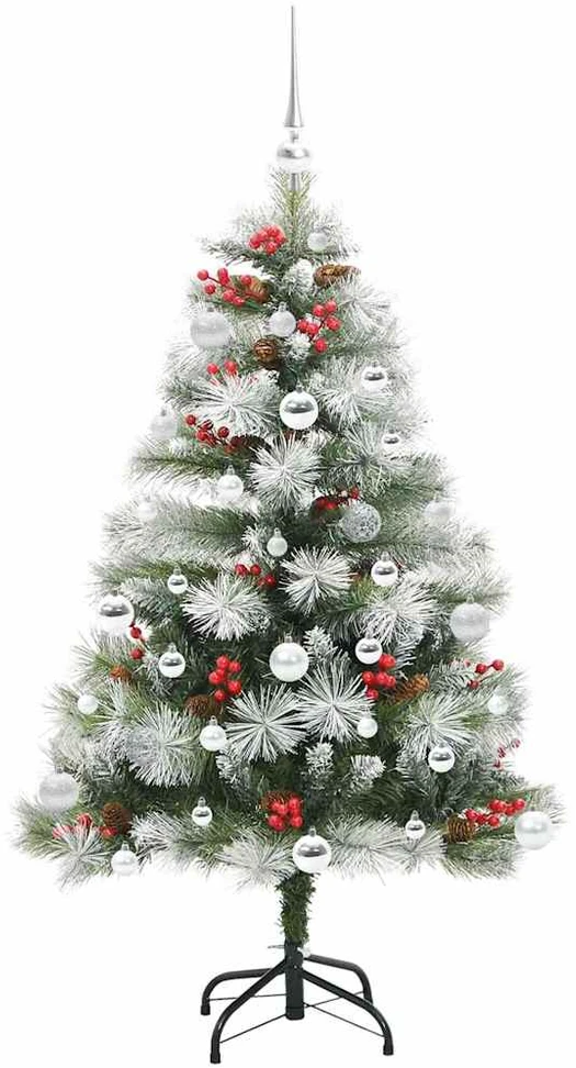 Dirbtinė Kalėdų eglutė Žalia ir balta 150 cm