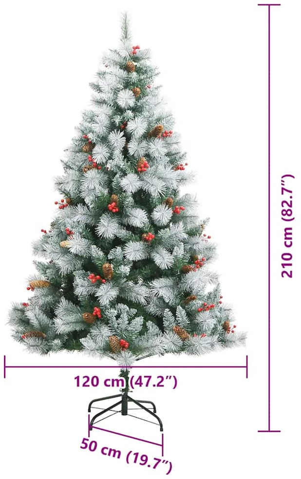 Dirbtinė Kalėdų eglutė Žalia ir balta 210 cm