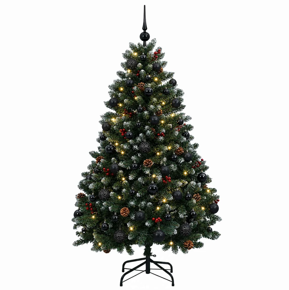 Dirbtinė Kalėdų eglutė, žalia, su žaisliukais 150 cm 150 LED