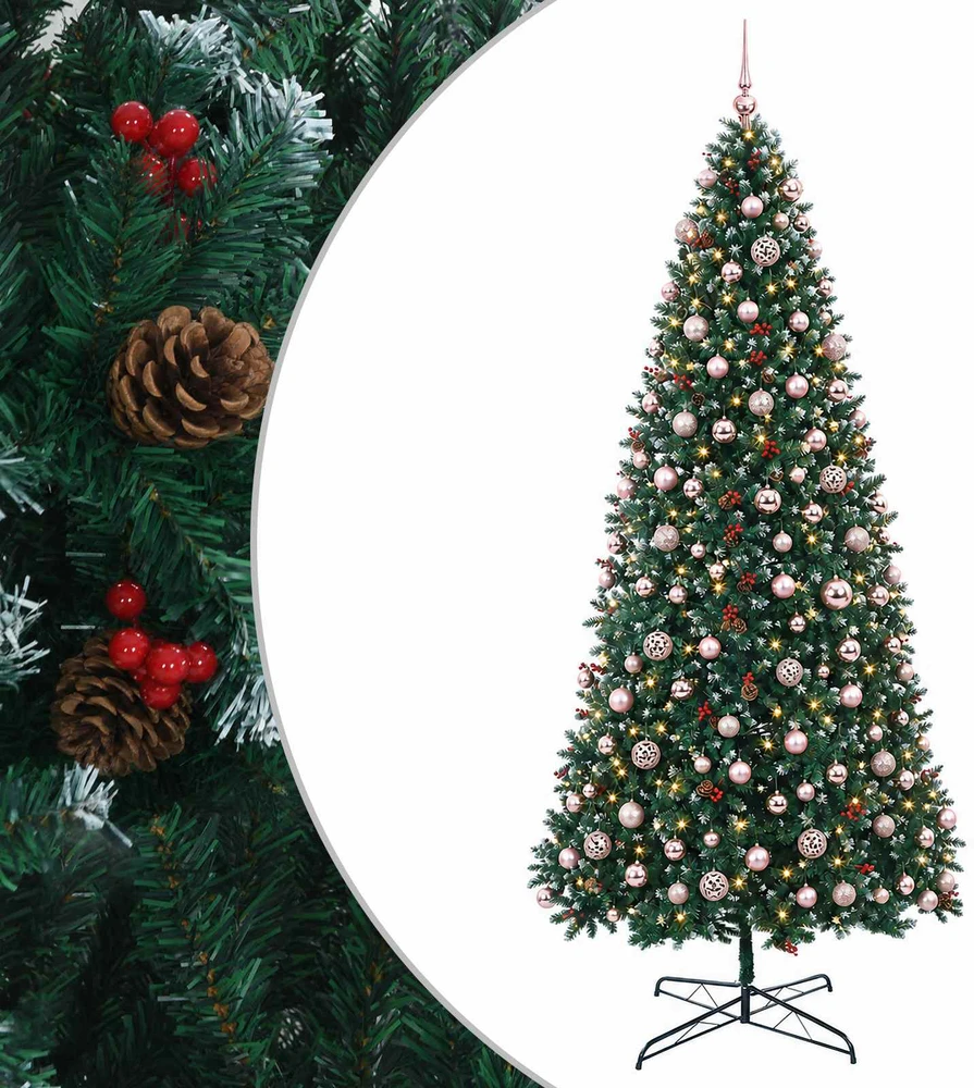 Dirbtinė lankstoma Kalėdų eglutė su žaisliukais 400 cm 600 LED