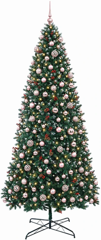 Dirbtinė lankstoma Kalėdų eglutė su žaisliukais 400 cm 600 LED