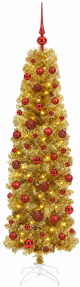 Dirbtinė liekna Kalėdų eglutė su burbulais 180 cm 300 LED