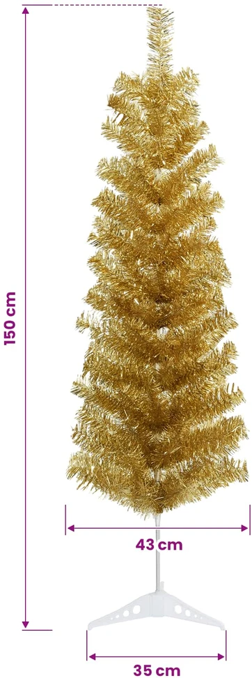 Dirbtinė liekna Kalėdų eglutė su burbulais 150 cm 150 LED