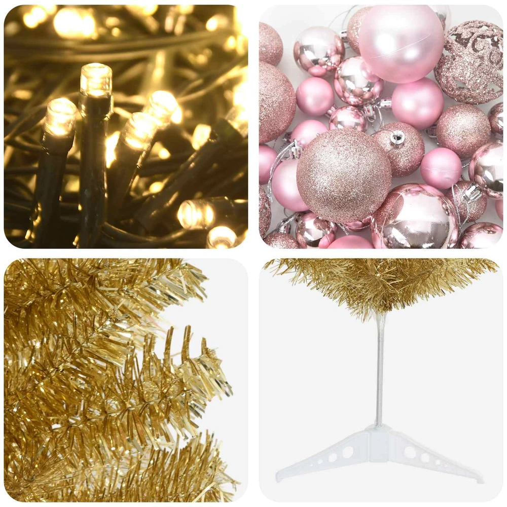 Dirbtinė liekna Kalėdų eglutė su burbulais 150 cm 150 LED