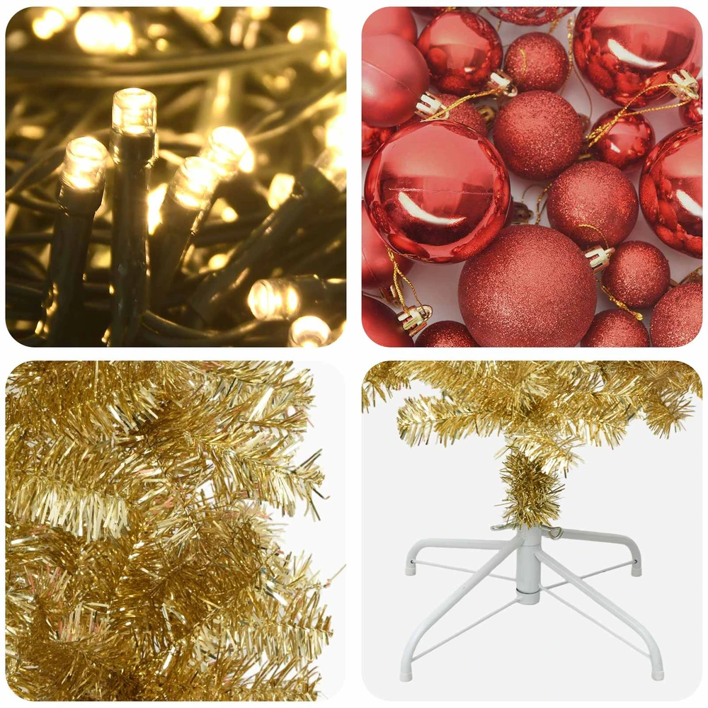 Dirbtinė liekna Kalėdų eglutė su burbulais 180 cm 300 LED