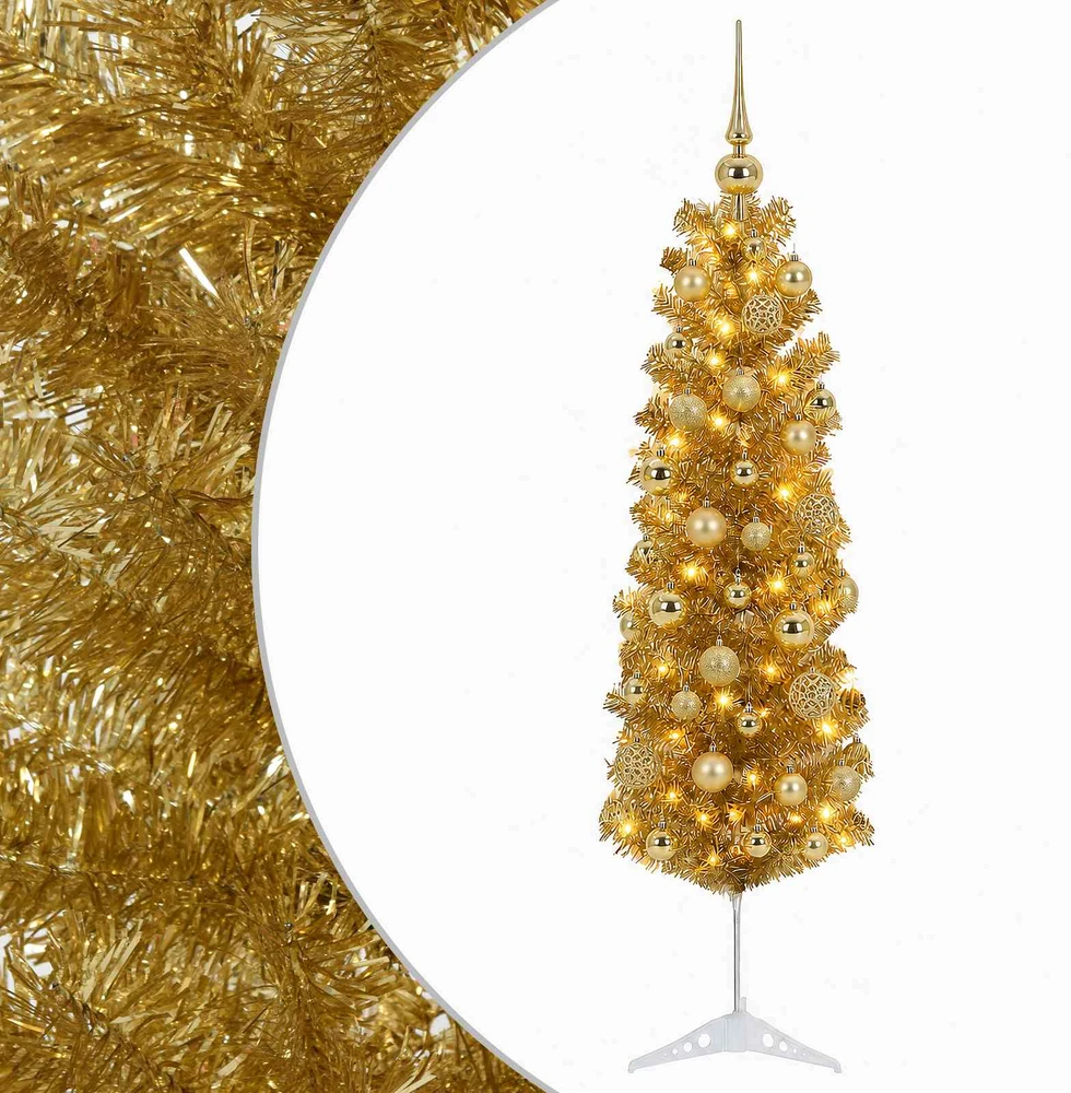 Dirbtinė liekna Kalėdų eglutė su burbulais 150 cm 150 LED