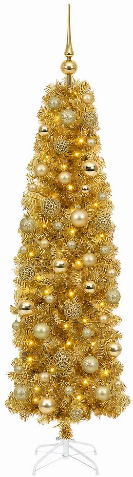 Dirbtinė liekna Kalėdų eglutė su burbulais 180 cm 300 LED