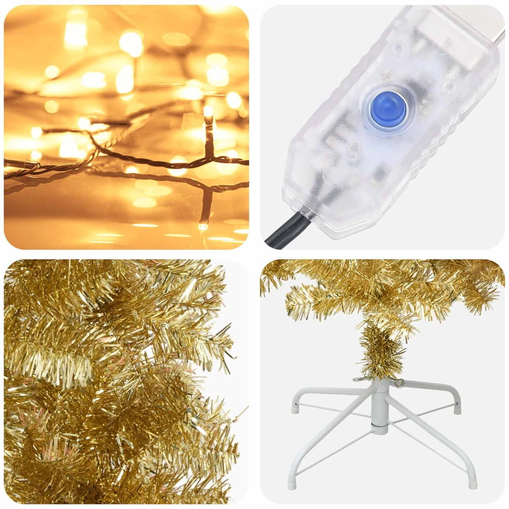 Dirbtinė liekna Kalėdų eglutė su burbulais 180 cm 300 LED