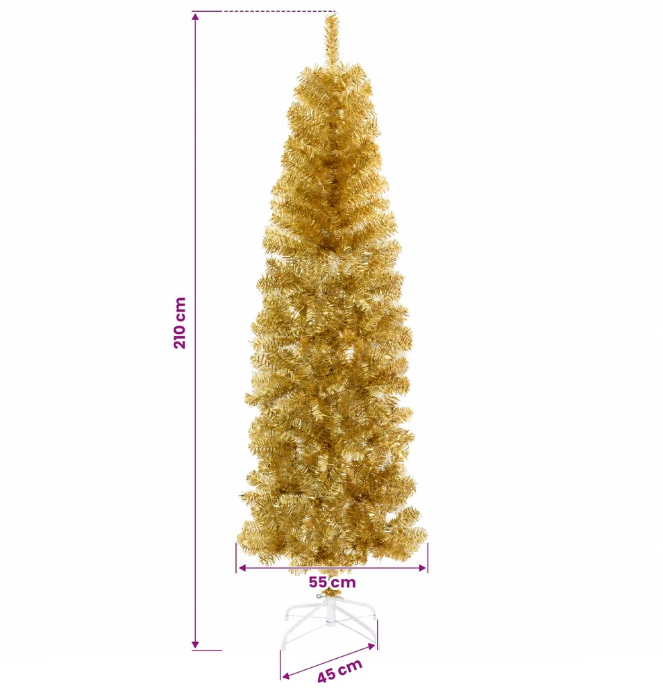 Dirbtinė liekna Kalėdų eglutė su burbulais 210 cm 300 LED