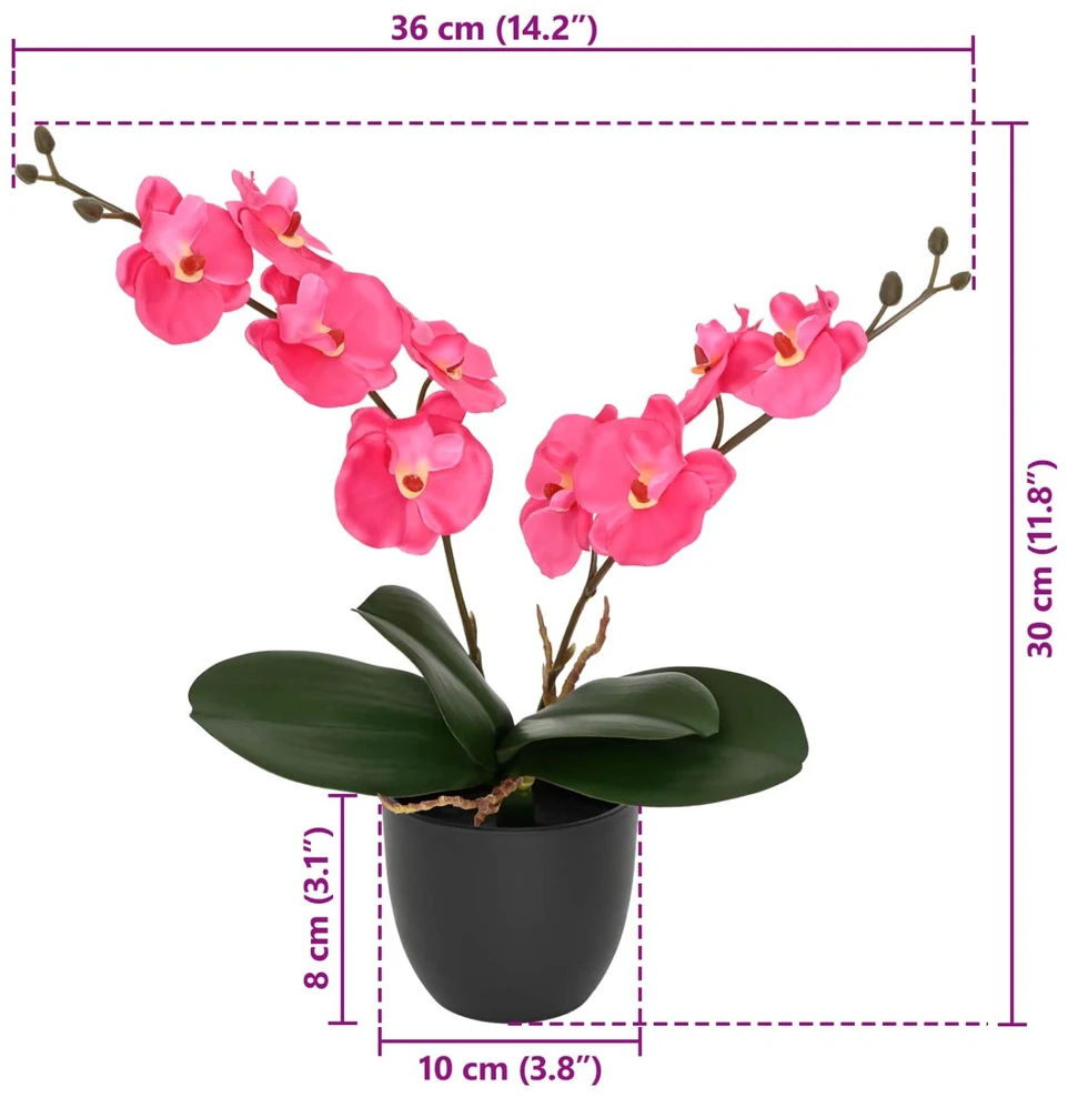Dirbtinė orchidėjų augalas Raudona 36 x 10 x 30 cm