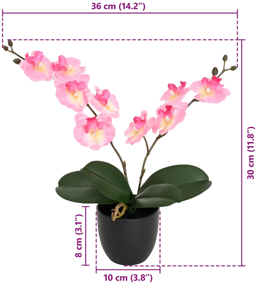 Dirbtinė orchidėjų augalas Rožinė 36 x 10 x 30 cm
