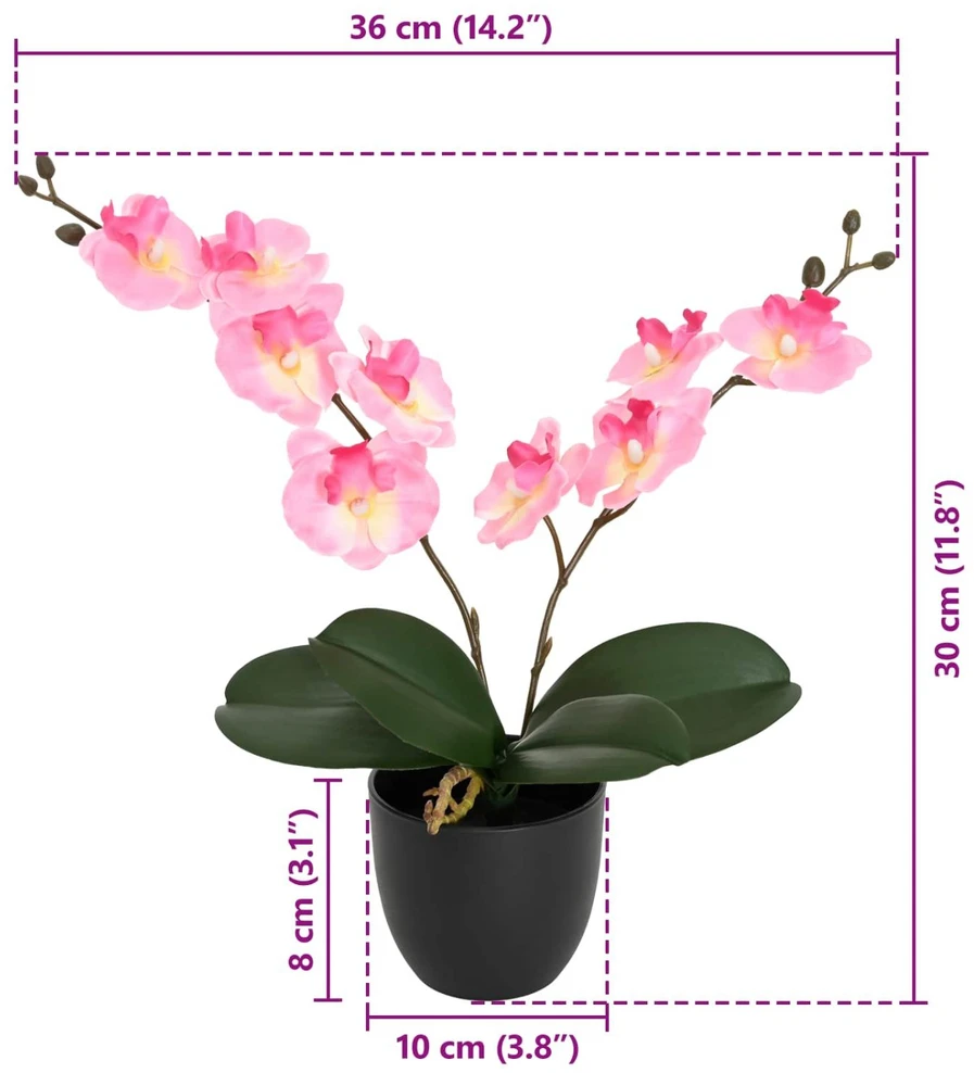 Dirbtinė orchidėjų augalas Rožinė 36 x 10 x 30 cm