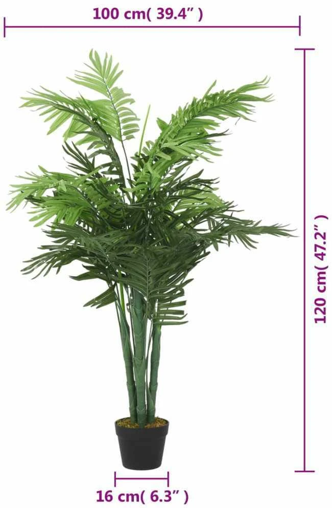 Dirbtinė palmė, žalios spalvos, 120 cm, 28 lapų