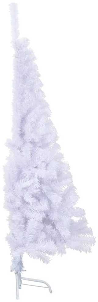 Dirbtinė pusinė Kalėdų eglutė su stovu, balta, 120cm, PVC