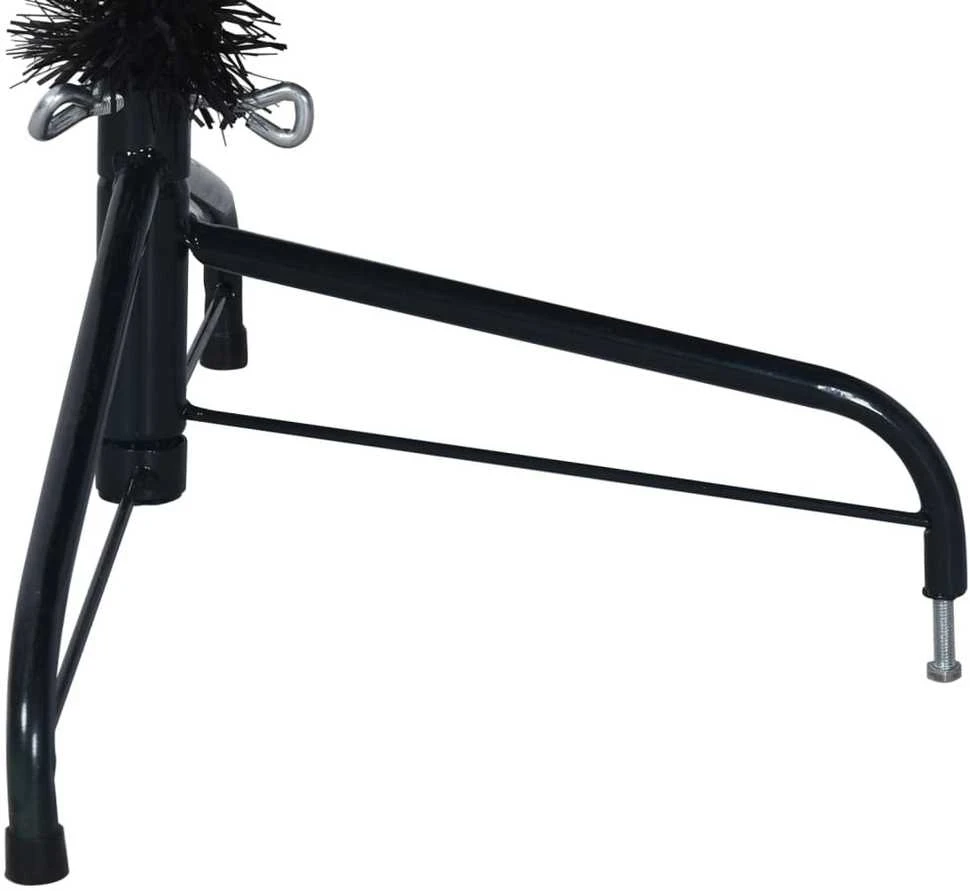 Dirbtinė pusinė Kalėdų eglutė su stovu, juoda, 180cm, PVC