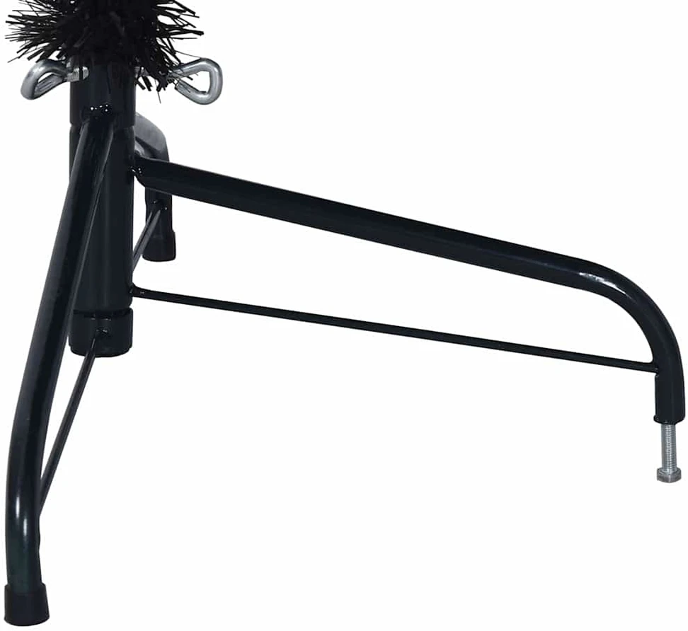 Dirbtinė pusinė Kalėdų eglutė su stovu, juoda, 210cm, PVC