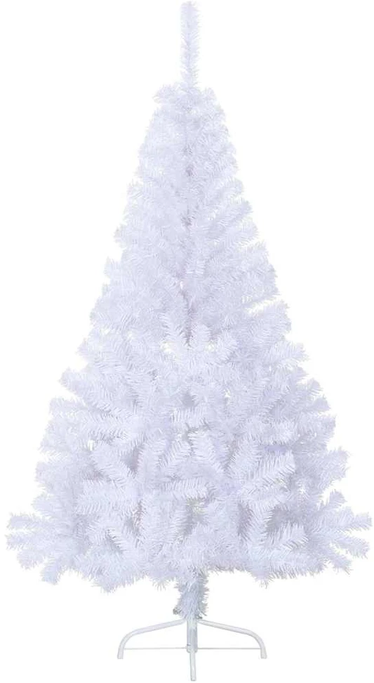 Dirbtinė pusinė Kalėdų eglutė su stovu, balta, 120cm, PVC