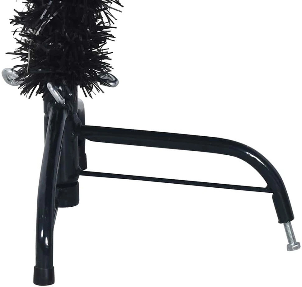 Dirbtinė pusinė Kalėdų eglutė su stovu, juoda, 120cm, PVC
