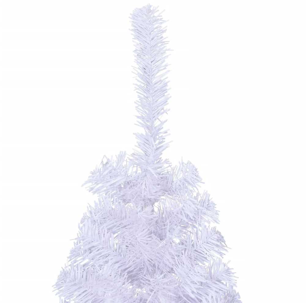 Dirbtinė pusinė Kalėdų eglutė su stovu, balta, 120cm, PVC