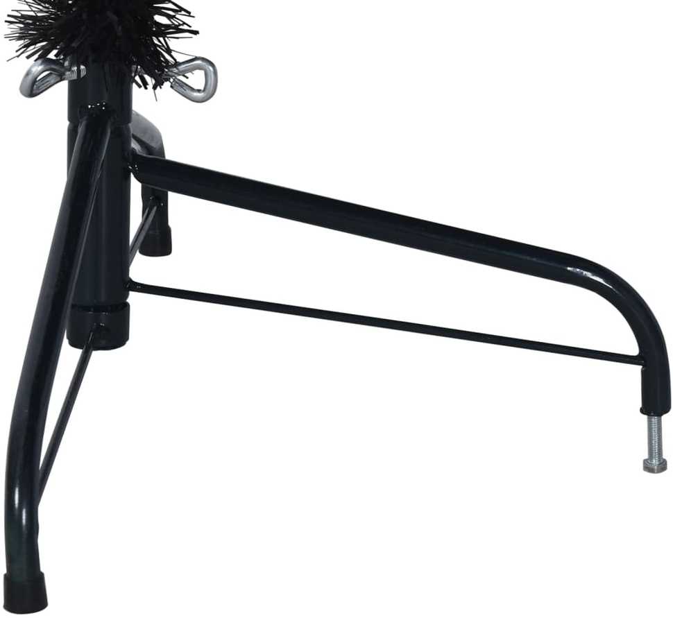 Dirbtinė pusinė Kalėdų eglutė su stovu, juoda, 210cm, PVC