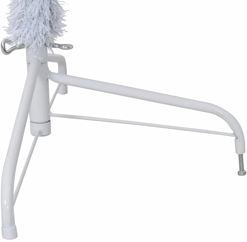 Dirbtinė pusinė Kalėdų eglutė su stovu, balta, 180cm, PVC