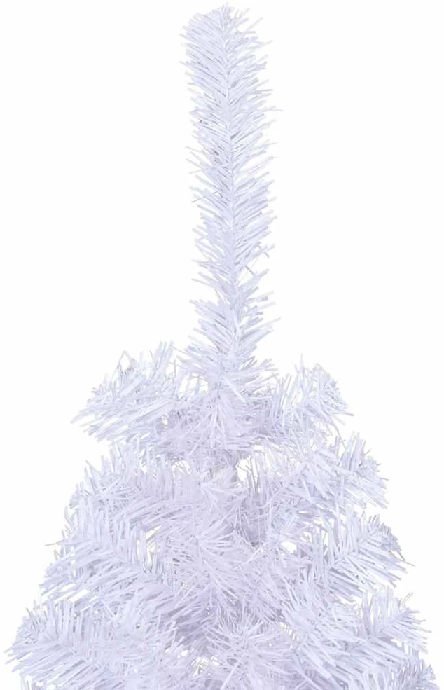 Dirbtinė pusinė Kalėdų eglutė su stovu, balta, 120cm, PVC