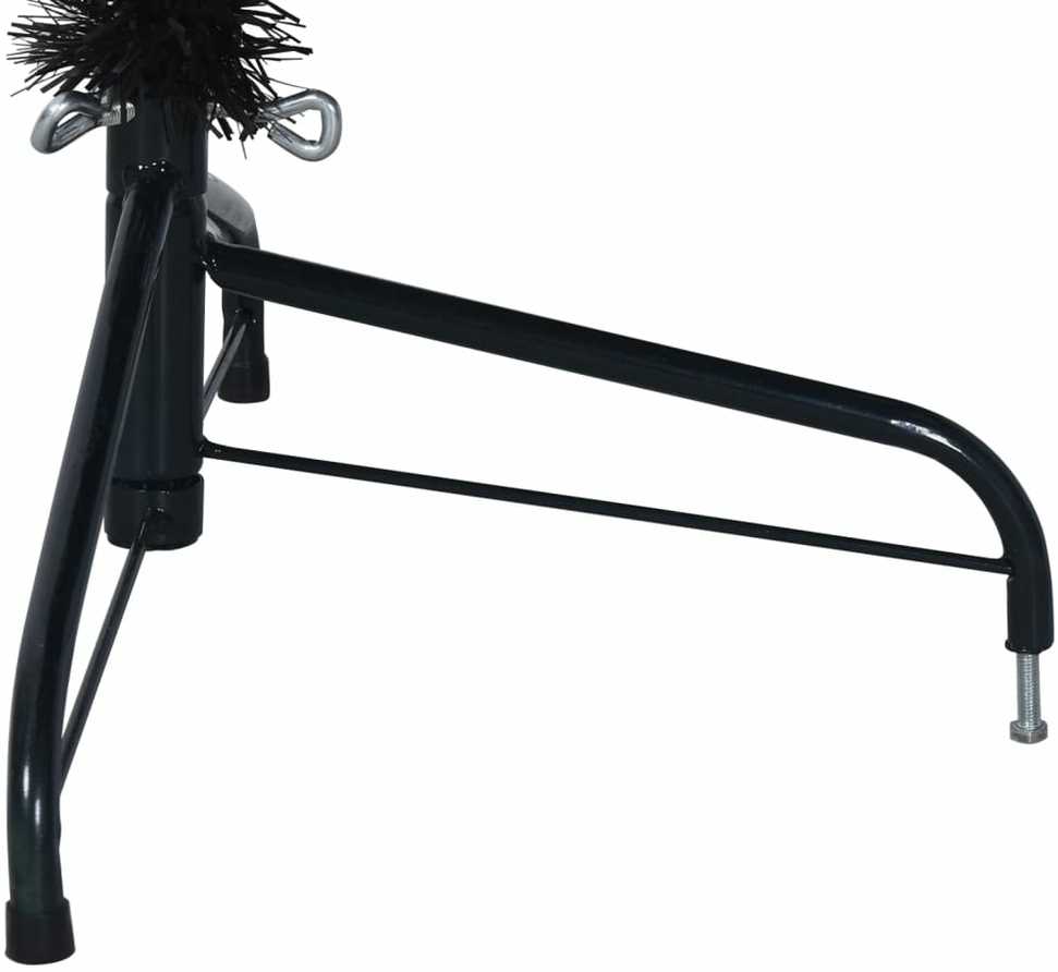 Dirbtinė pusinė Kalėdų eglutė su stovu, juoda, 210cm, PVC