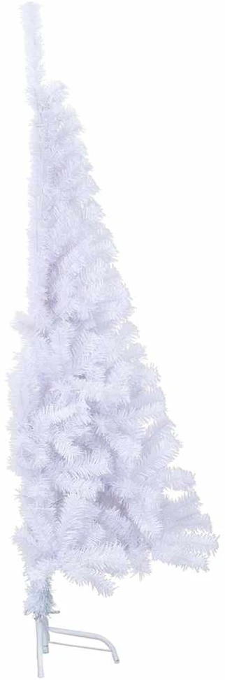 Dirbtinė pusinė Kalėdų eglutė su stovu, balta, 120cm, PVC